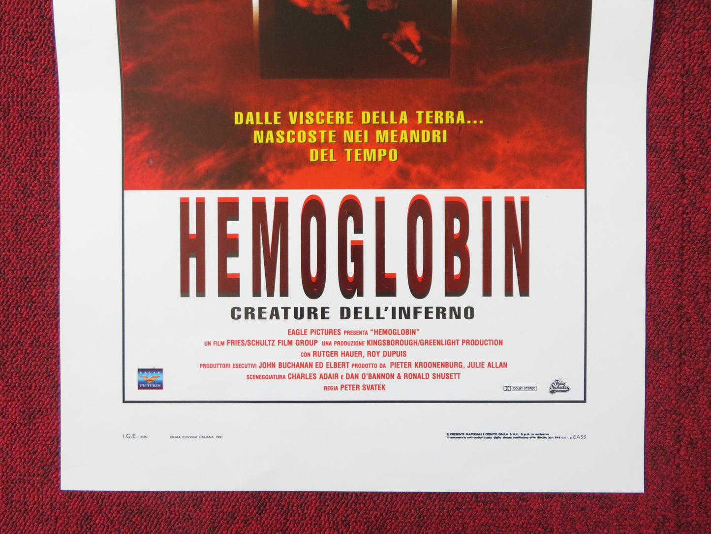 HEMOGLOBIN ITALIAN LOCANDINA POSTER RUTGER HAUER ROY DUPUIS 1997