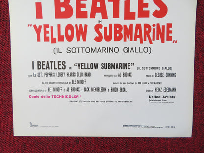 YELLOW SUBMARINE ITALIAN LOCANDINA POSTER THE BEATLES LENNON MCCARTNEY 1980s