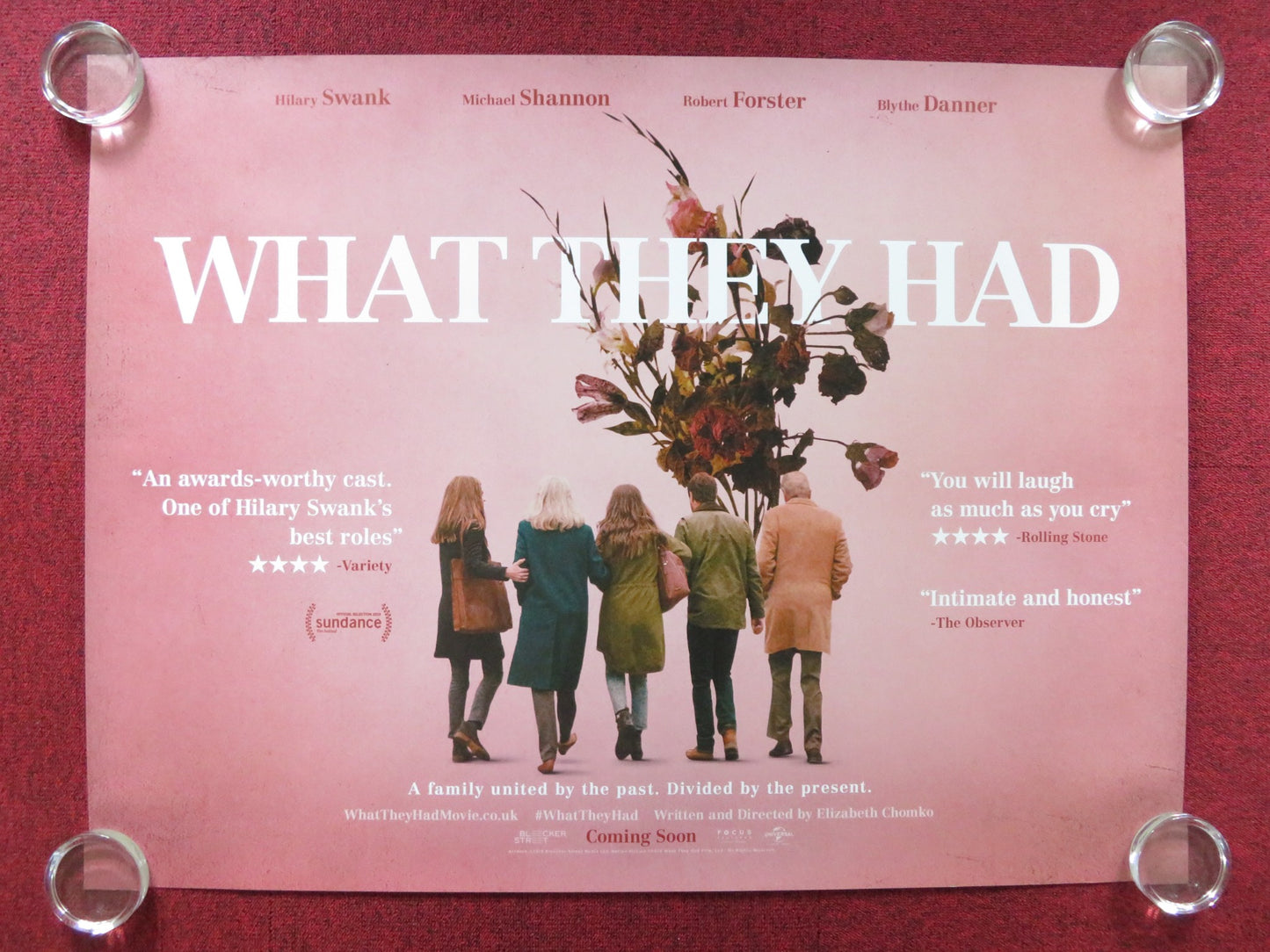 WHAT THEY HAD UK QUAD (30"x 40") ROLLED POSTER HILARY SWANK MICHAEL SHANNON 2018