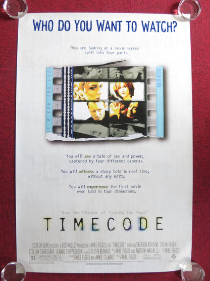 TIMECODE US ONE SHEET ROLLED POSTER SALMA HAYEK HOLLY HUNTER 2000