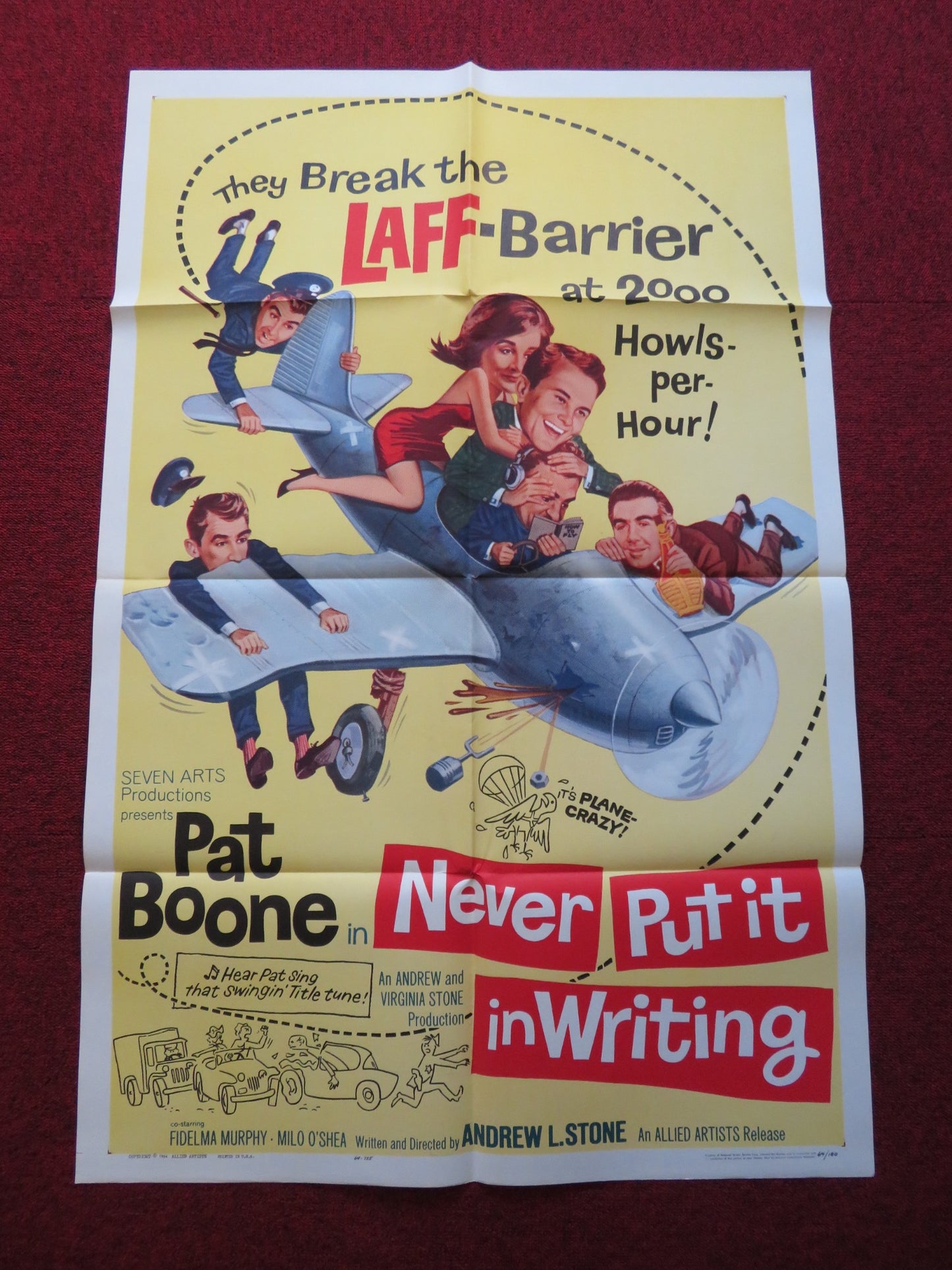 NEVER PUT IT IN WRITING FOLDED US ONE SHEET POSTER PAT BOONE 1964