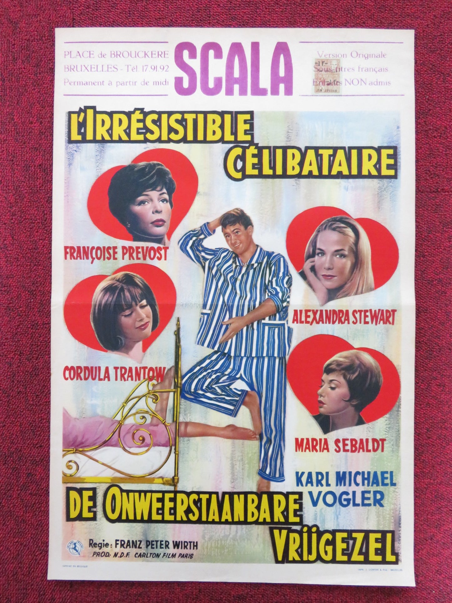 L'IRRESISTIBLE CELIBATAIRE BELGIUM POSTER KARL MICHAEL VOGLER PREVOST 1963