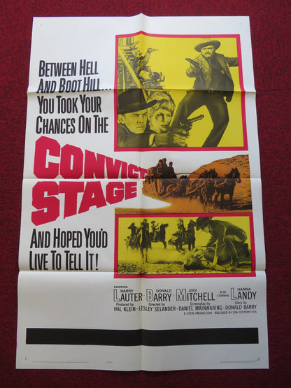 CONVICT STAGE FOLDED US ONE SHEET POSTER HARRY LAUTER DONALD BARRY 1965