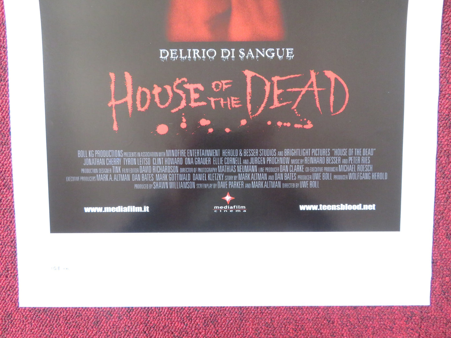 HOUSE OF THE DEAD ITALIAN LOCANDINA POSTER JONATHAN CHERRY TYRON LEITSO 2003