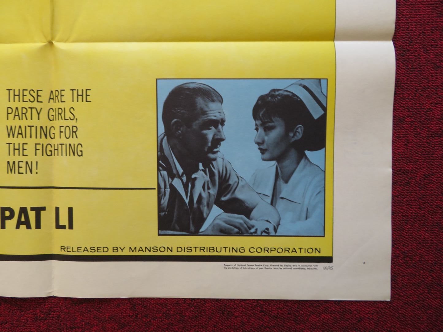 MARINE BATTLEGROUND FOLDED US ONE SHEET POSTER JOCK MAHOEY PAT LI 1966