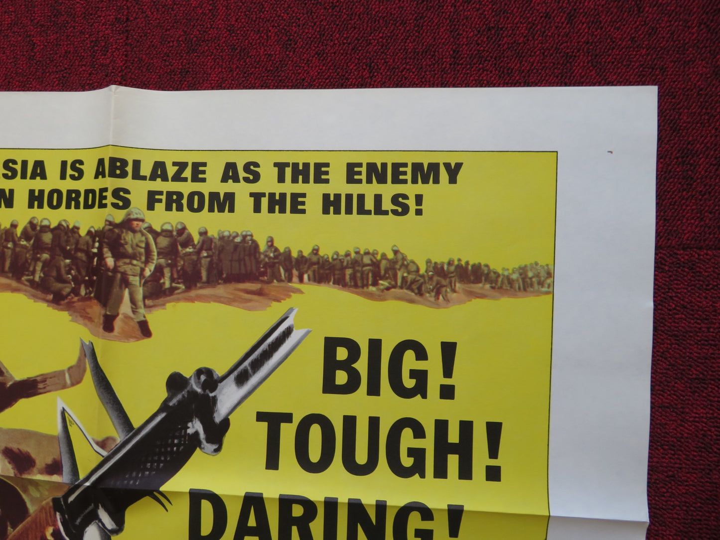 MARINE BATTLEGROUND FOLDED US ONE SHEET POSTER JOCK MAHOEY PAT LI 1966