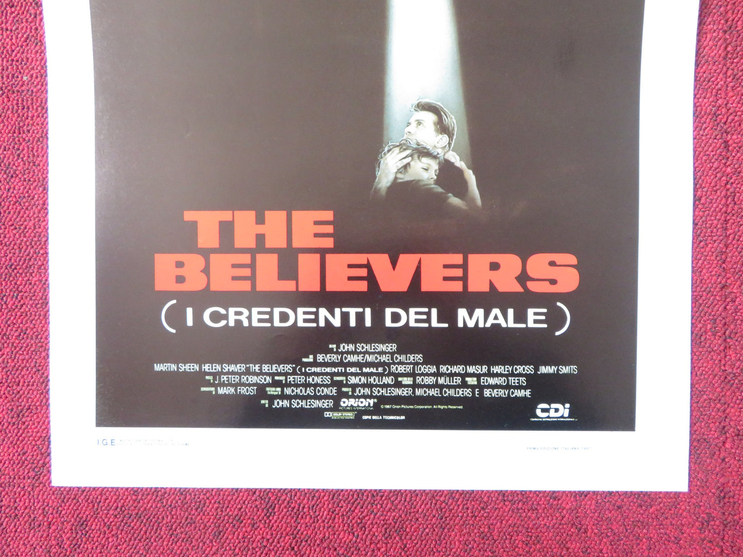 THE BELIEVERS ITALIAN LOCANDINA POSTER MARTIN SHEEN HELEN SHAVER 1987