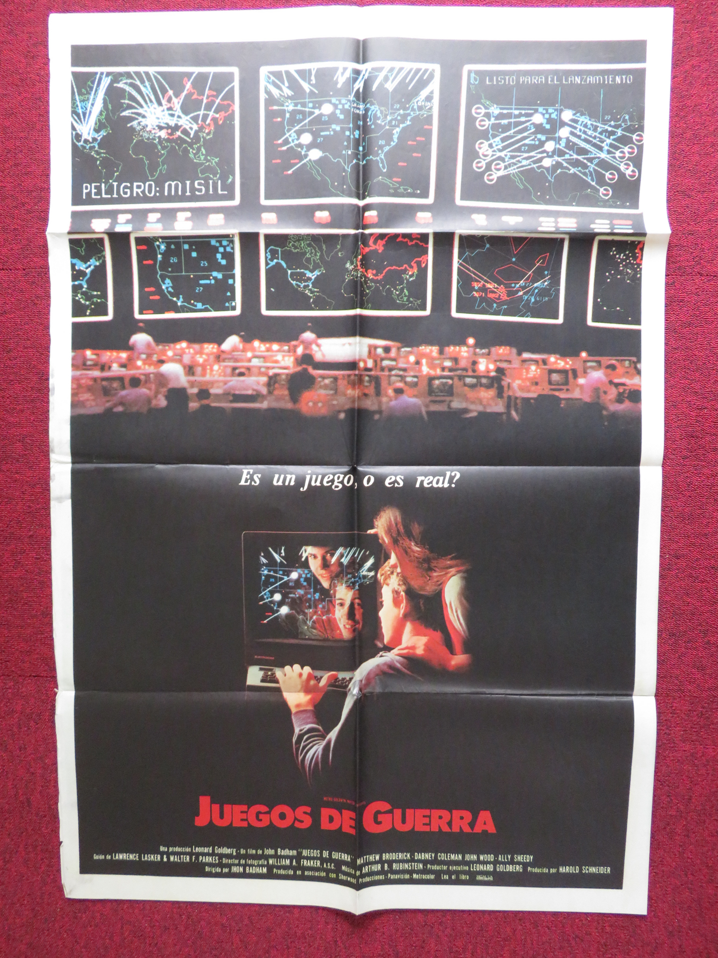 WAR GAMES FOLDED ARGENTINA ONE SHEET POSTER MATTHEW BRODERICK ALLY SHEEDY 1983