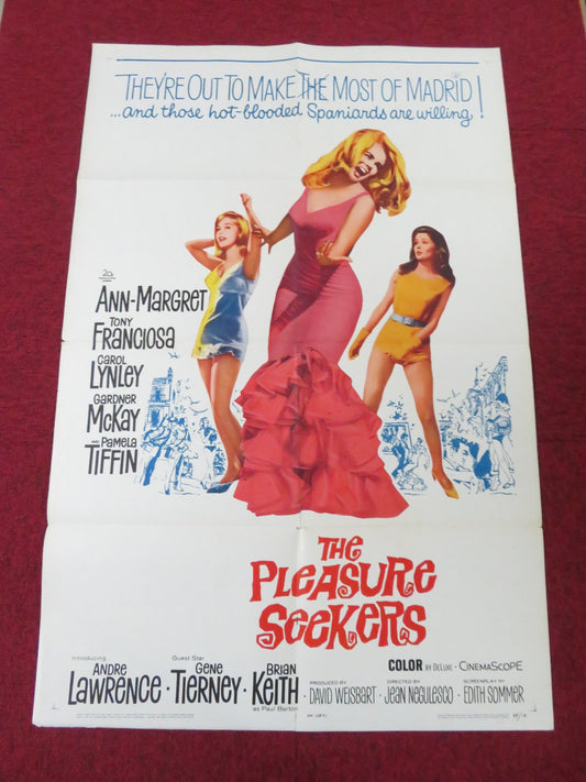 THE PLEASURE SEEKERS FOLDED US ONE SHEET POSTER ANN-MARGRET CAROL LYNLEY 1965