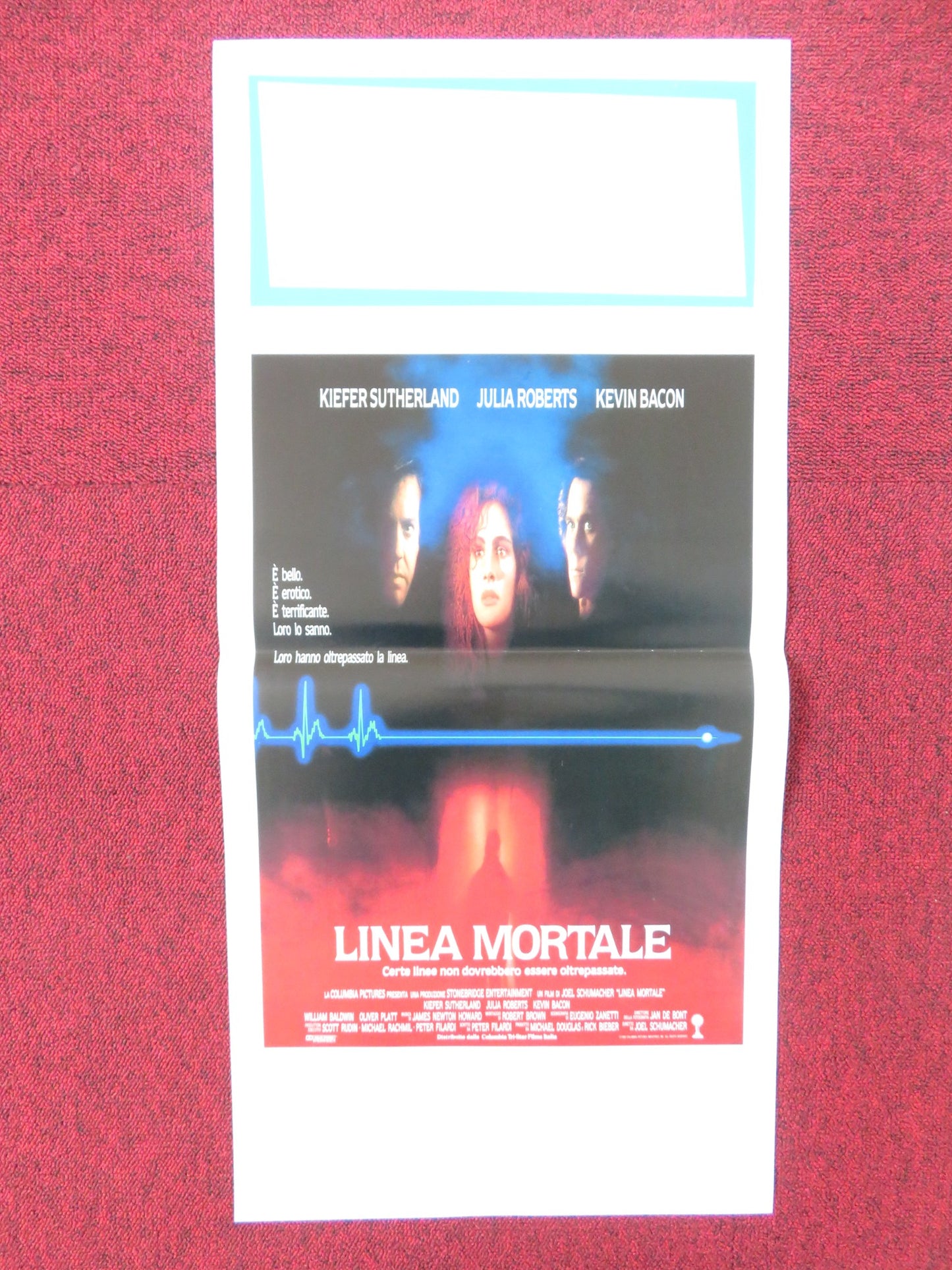 FLATLINERS ITALIAN LOCANDINA POSTER KIEFER SUTHERLAND JULIA ROBERTS 1990