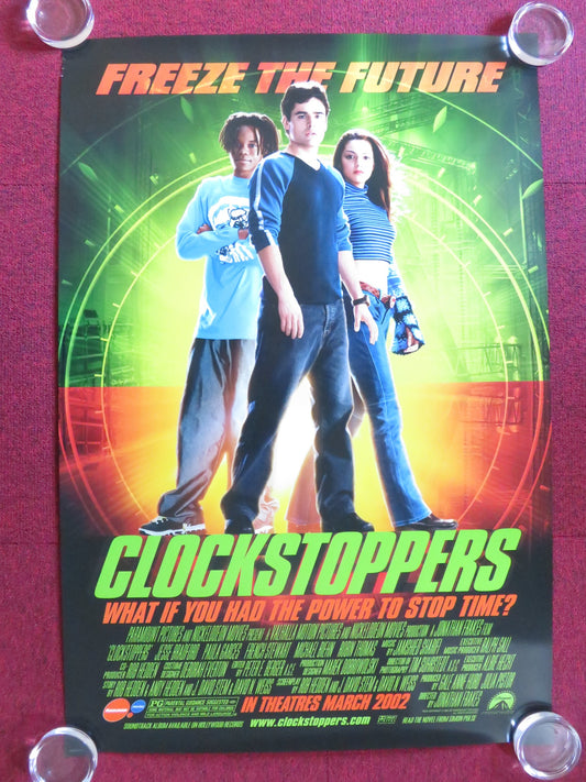 CLOCKSTOPPERS US ONE SHEET ROLLED POSTER JESSE BRADFORD FRENCH STEWART 2002