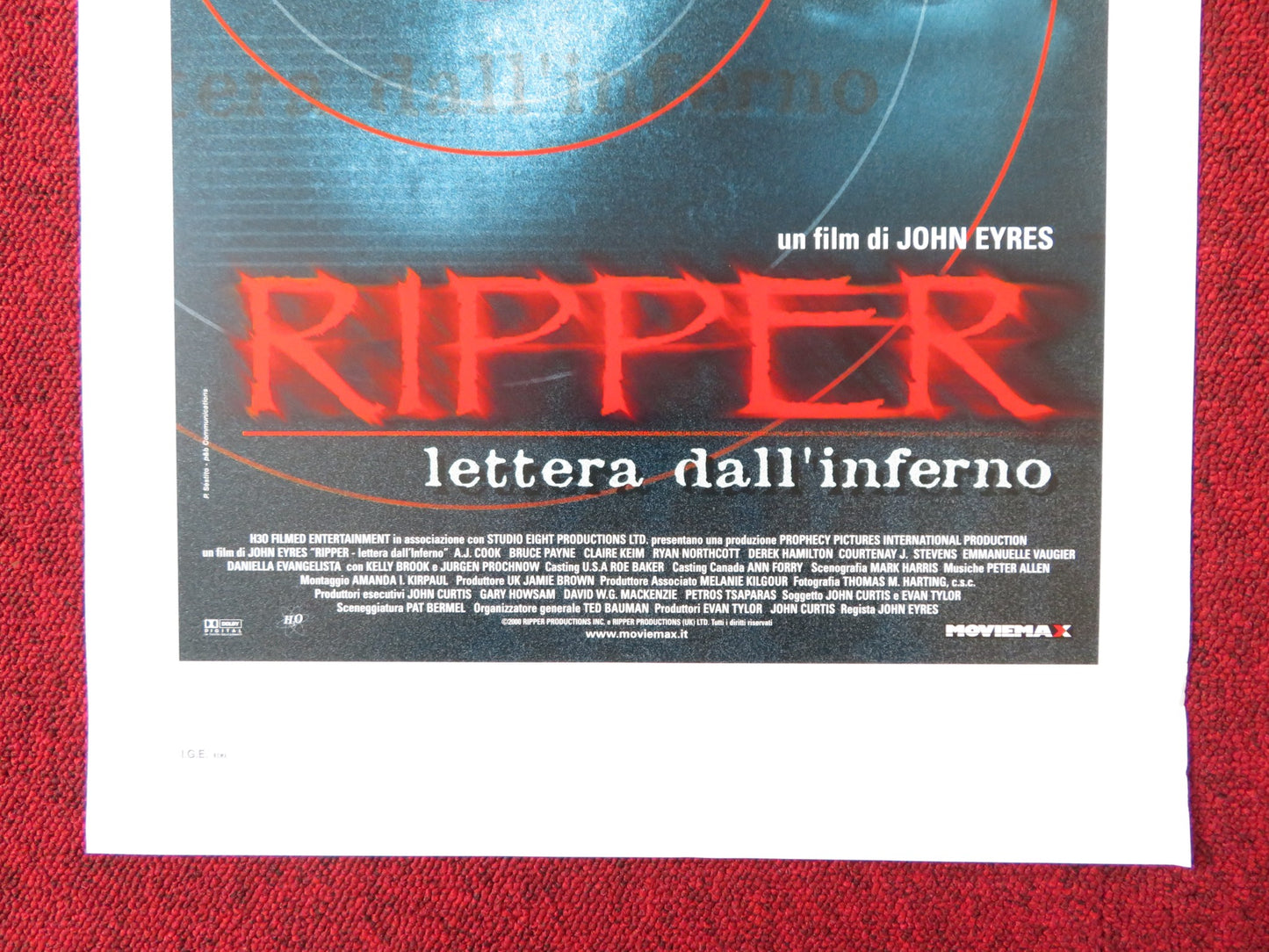 RIPPER ITALIAN LOCANDINA POSTER A. J. COOK BRUCE PAYNE 2001