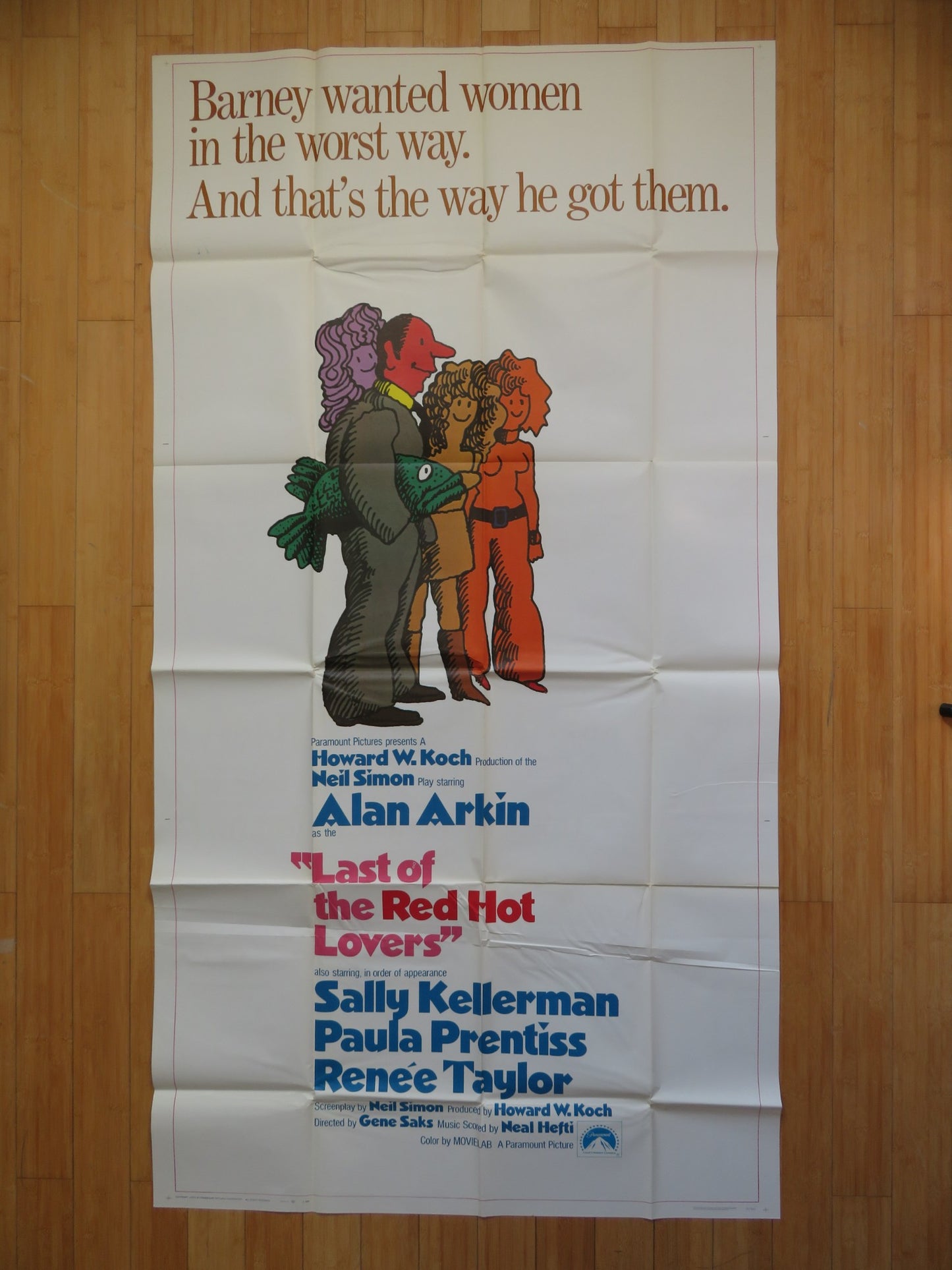 LAST OF THE RED HOT LOVERS US 3 SHEET POSTER ALAN ARKIN SALLY KELLERMAN  1972