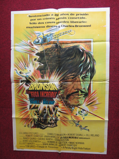 BREAKOUT FOLDED ARGENTINA ONE SHEET POSTER CHARLES BRONSON ROBERT DUVALL 1975