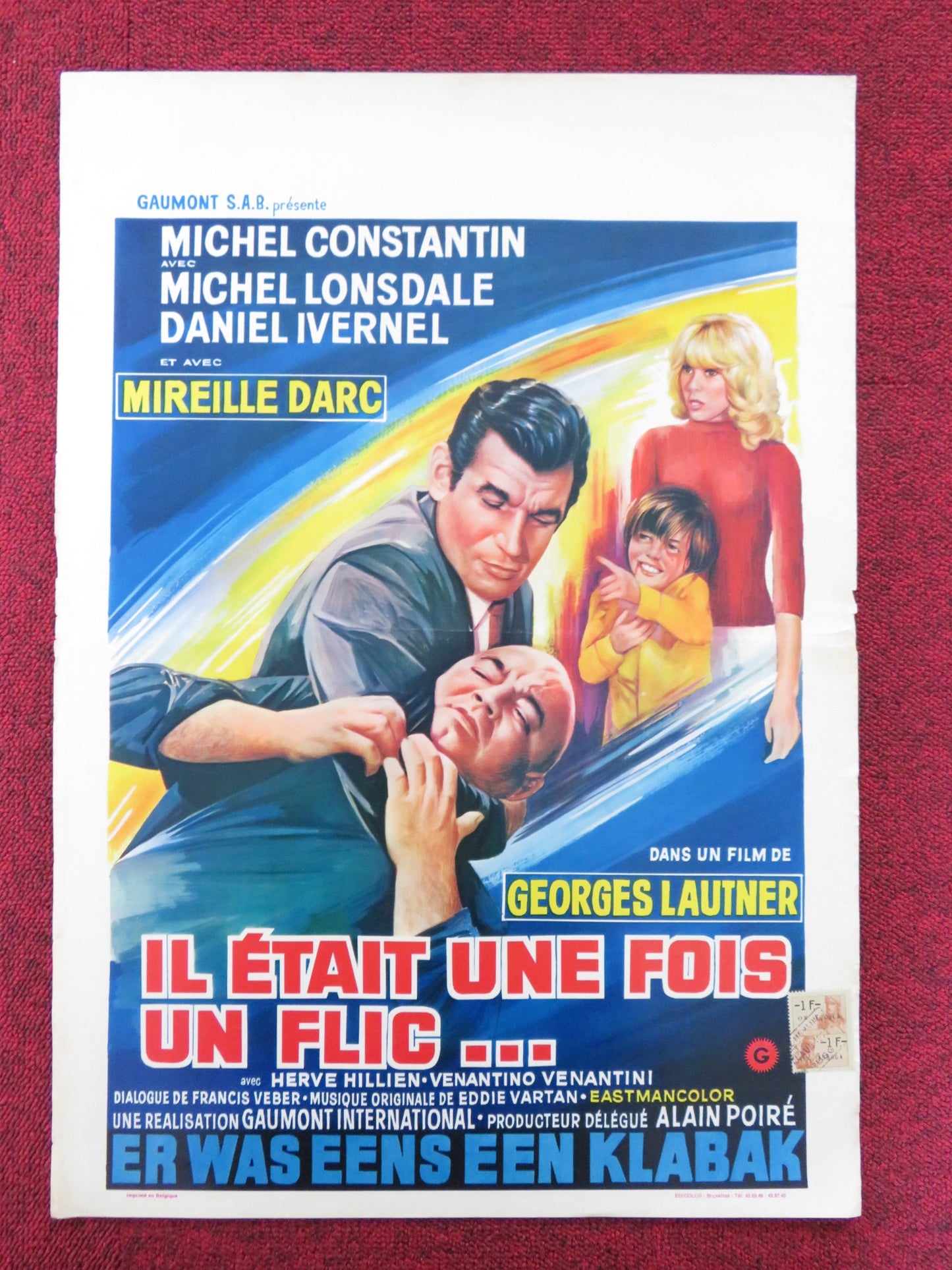 COPS IS COPS BELGIUM POSTER MICHEL CONSTANTIN MICHAEL LONSDALE 1972