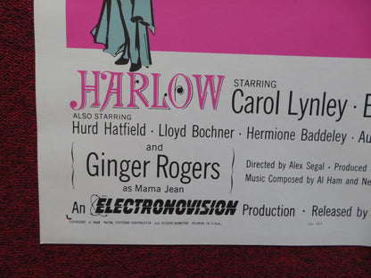 HARLOW FOLDED US ONE SHEET POSTER GINGER ROGERS CAROL LYNLEY 1965