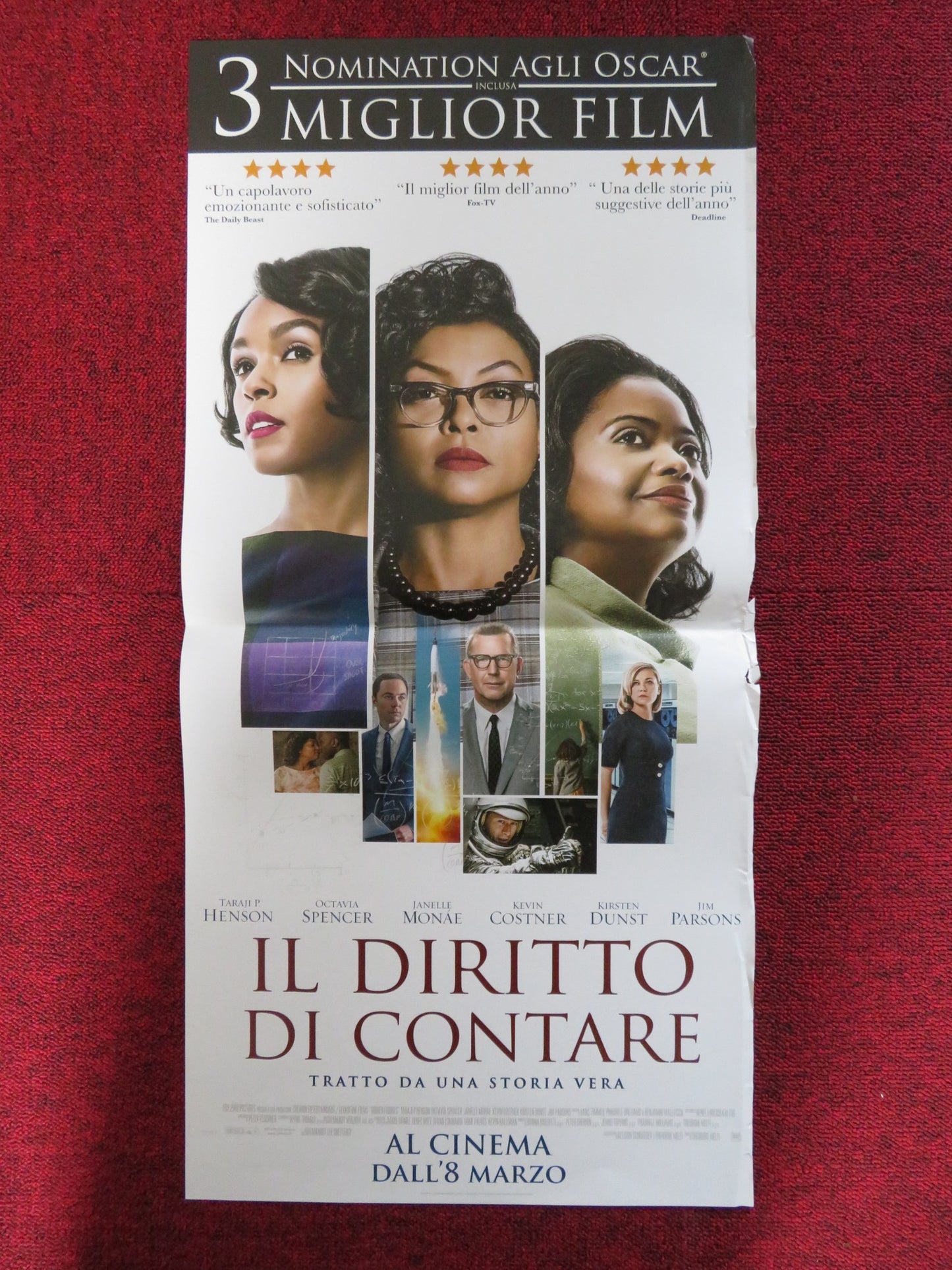 HIDDEN FIGURES ITALIAN LOCANDINA POSTER KEVIN COSTNER OCTAVIA SPENCER 2016