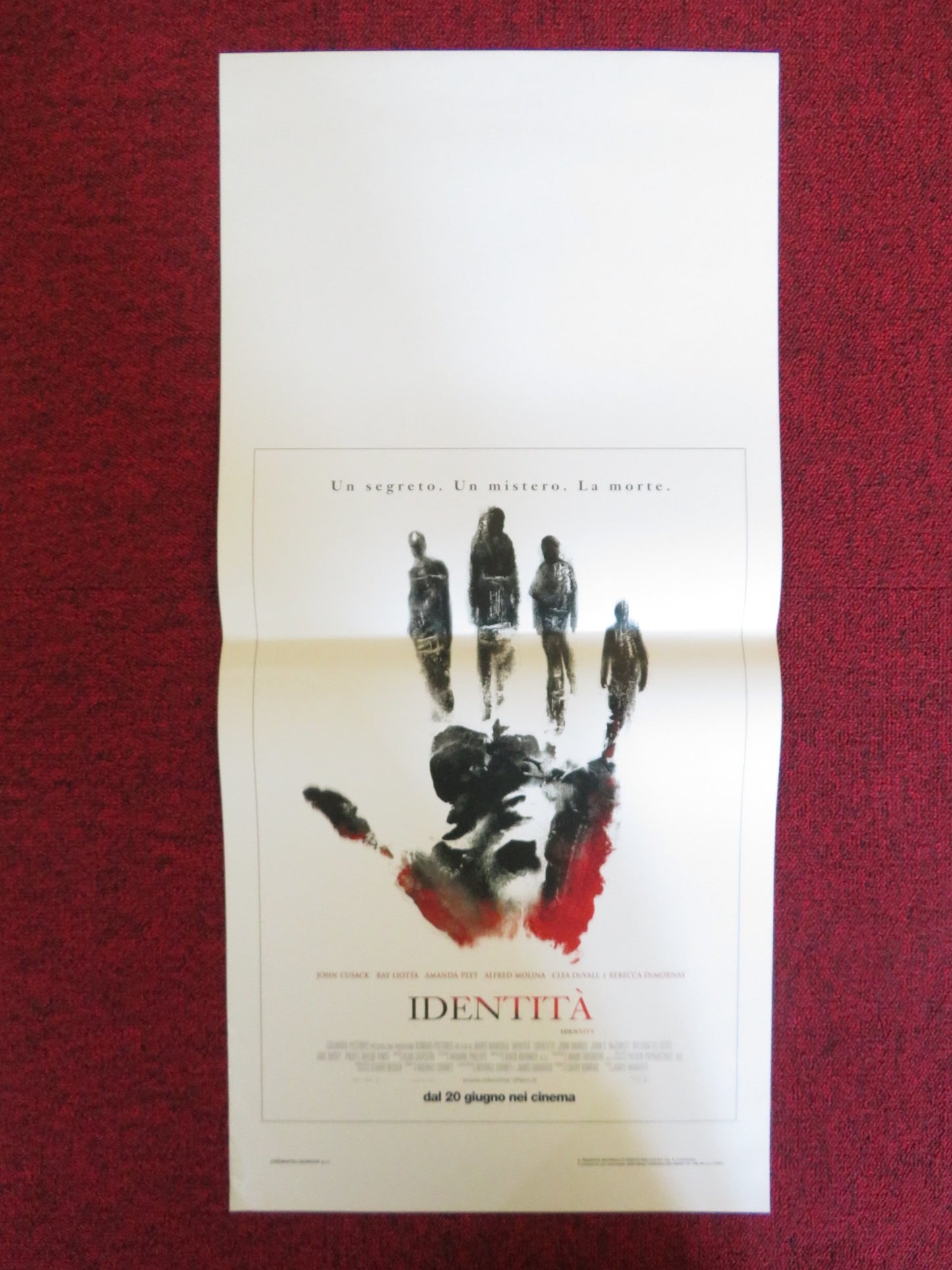 IDENTITY ITALIAN LOCANDINA POSTER JOHN CUSACK RAY LIOTTA 2003