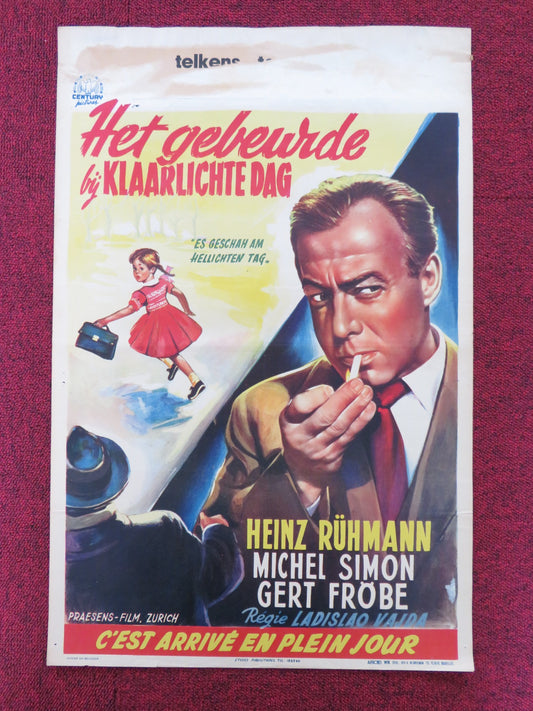 C'EST ARRIVE EN PLEIN JOUR BELGIUM POSTER HEINZ RUHMANN MICHEL SIMON 1958