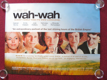 WAH-WAH UK QUAD (30"x 40") ROLLED POSTER GABRIEL BYRNE EMILY WATSON 2005