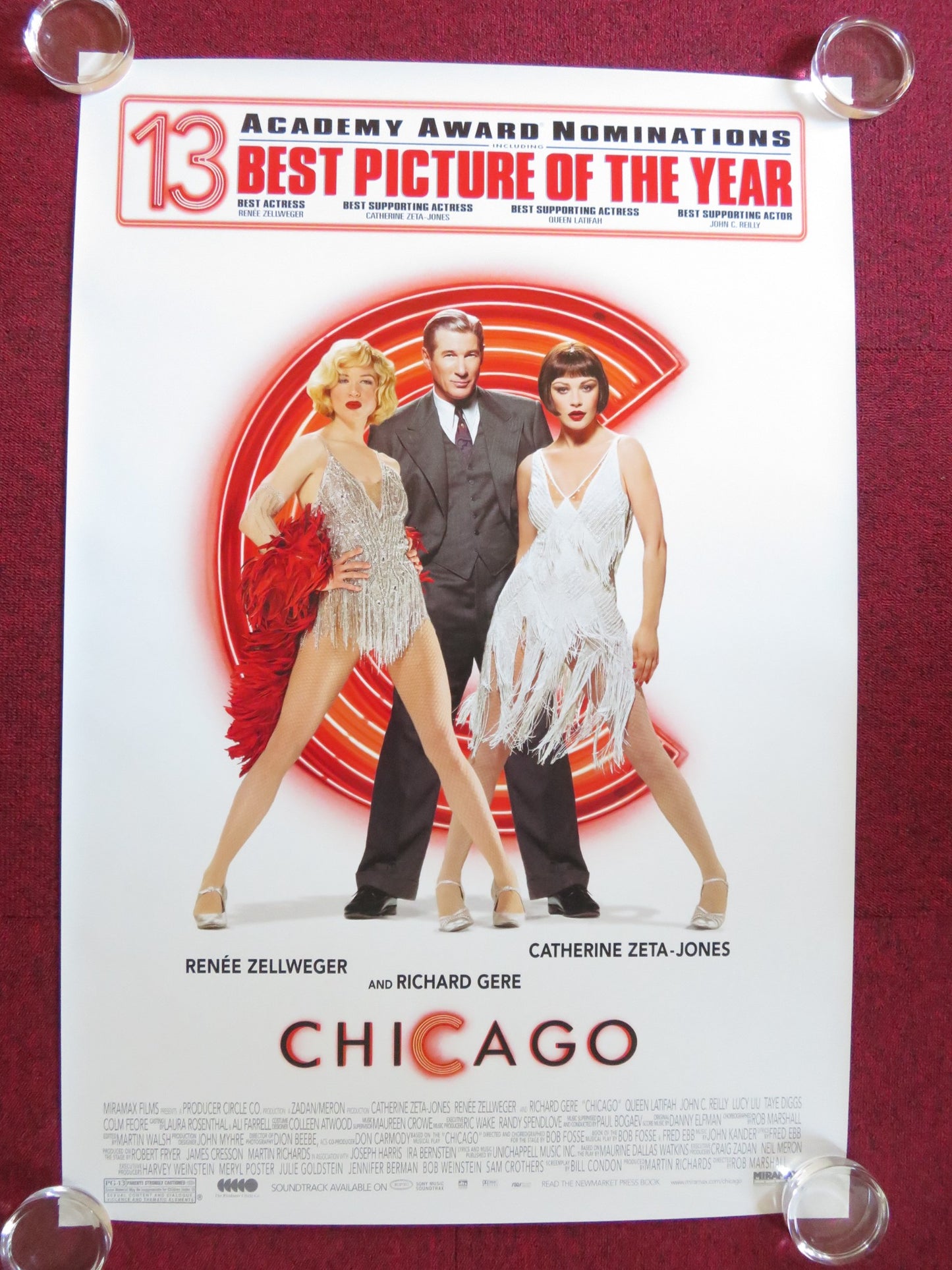 CHICAGO - A US ONE SHEET ROLLED POSTER RENEE ZELLWEGER CATHERINE ZETA-JONES 2002