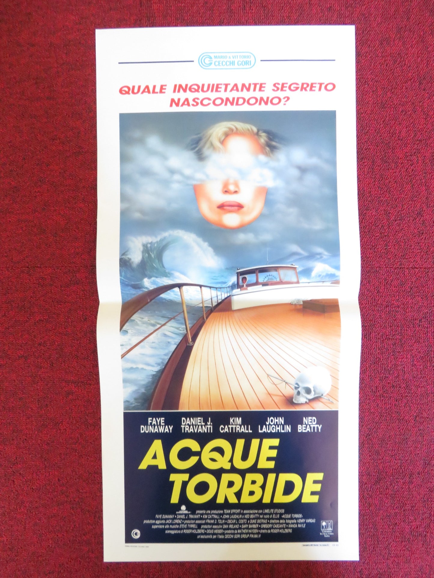 MIDNIGHT CROSSING ITALIAN LOCANDINA POSTER FAYE DUNAWAY DANIEL J. TRAVANTI 1989