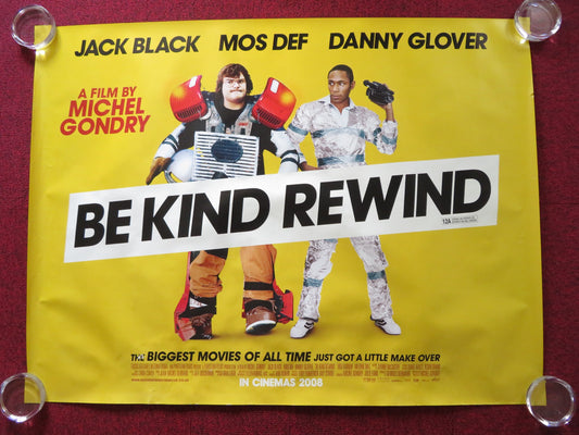 BE KIND REWIND UK QUAD (30"x 40") ROLLED POSTER JACK BLACK MOS DEF 2008