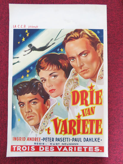 THREE FROM VARIETY BELGIUM POSTER INGRID ANDREE PETER PASETTI 1954