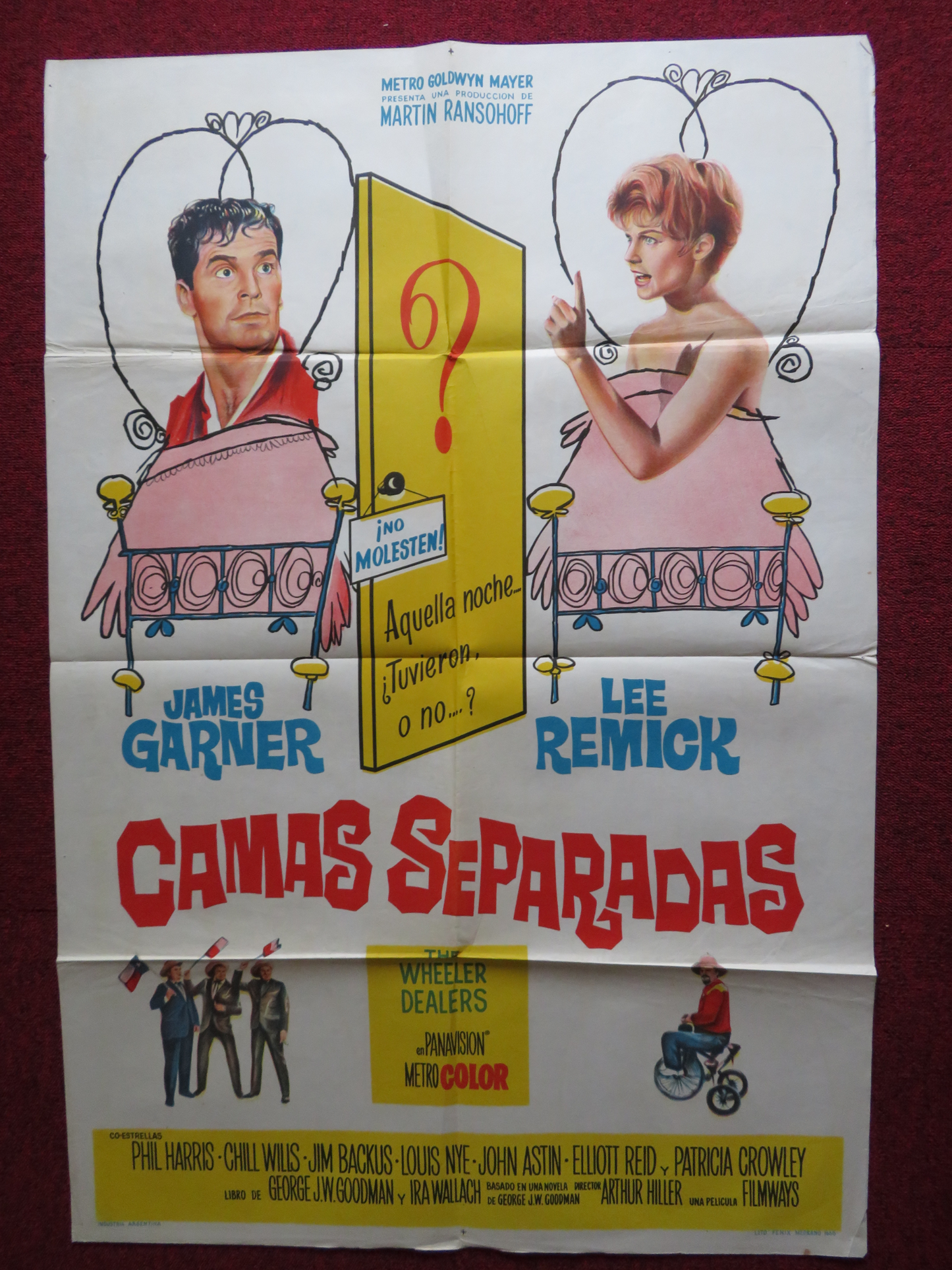 THE WHEELER DEALERS FOLDED ARGENTINA ONE SHEET POSTER J. GARNER L. REMICK 1963