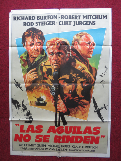 BREAKTHROUGH FOLDED ARGENTINA ONE SHEET POSTER RICHARD BURTON ROD STEIGER 1979