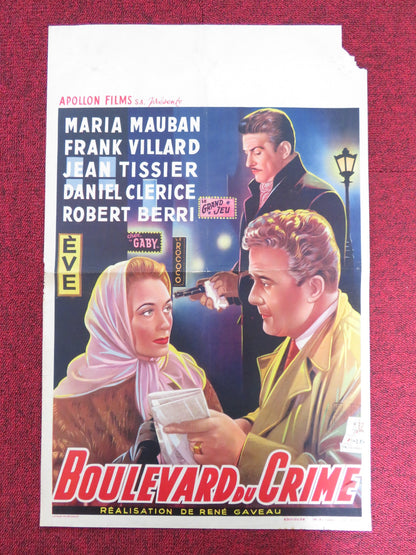 BOULEVARD DU CRIME BELGIUM POSTER MARIA MAUBAN FRANK VILLARD 1955