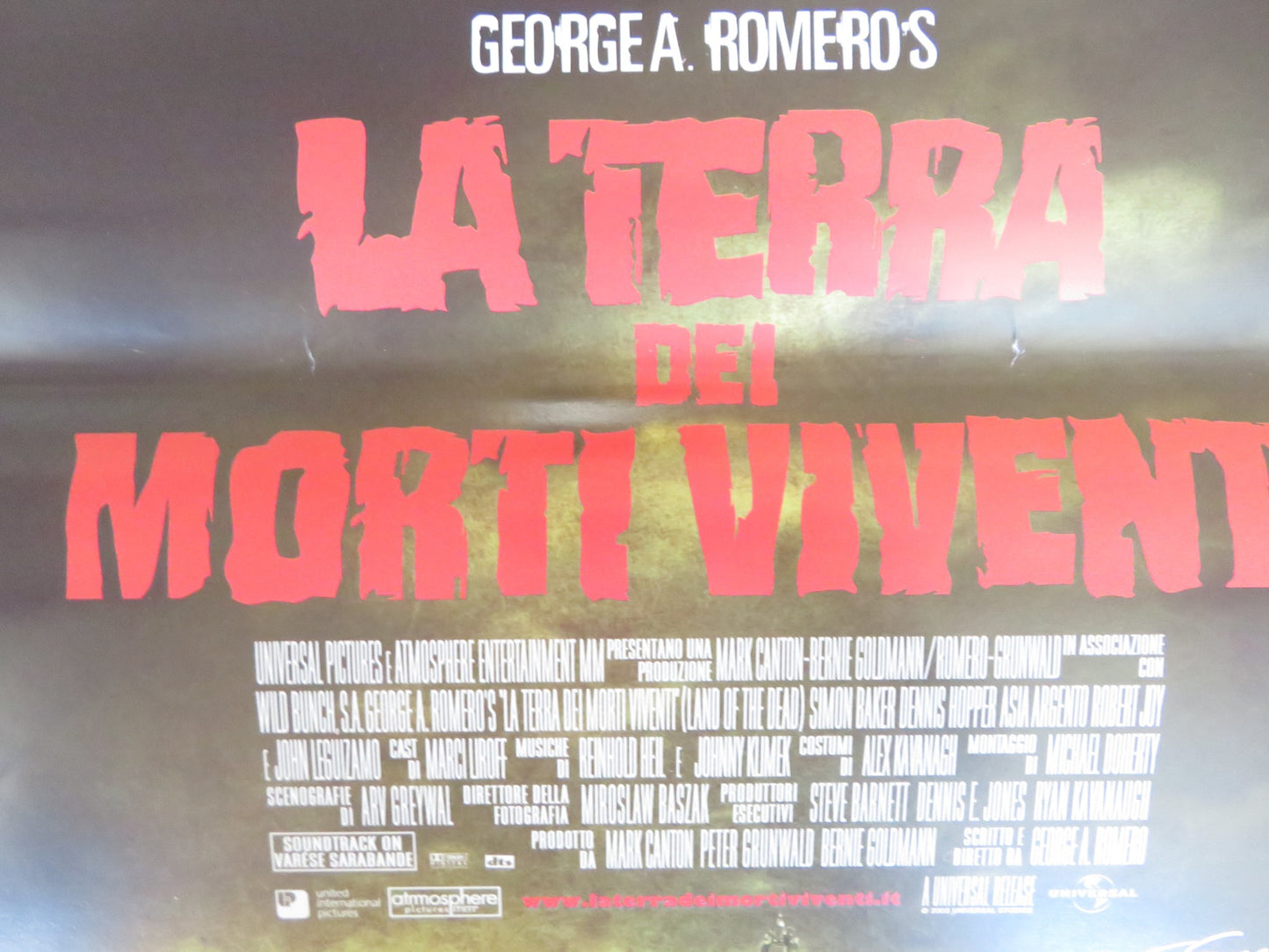 LAND OF THE DEAD ITALIAN LOCANDINA POSTER DENNIS HOPPER JOHN LEGUIZAMO 2005