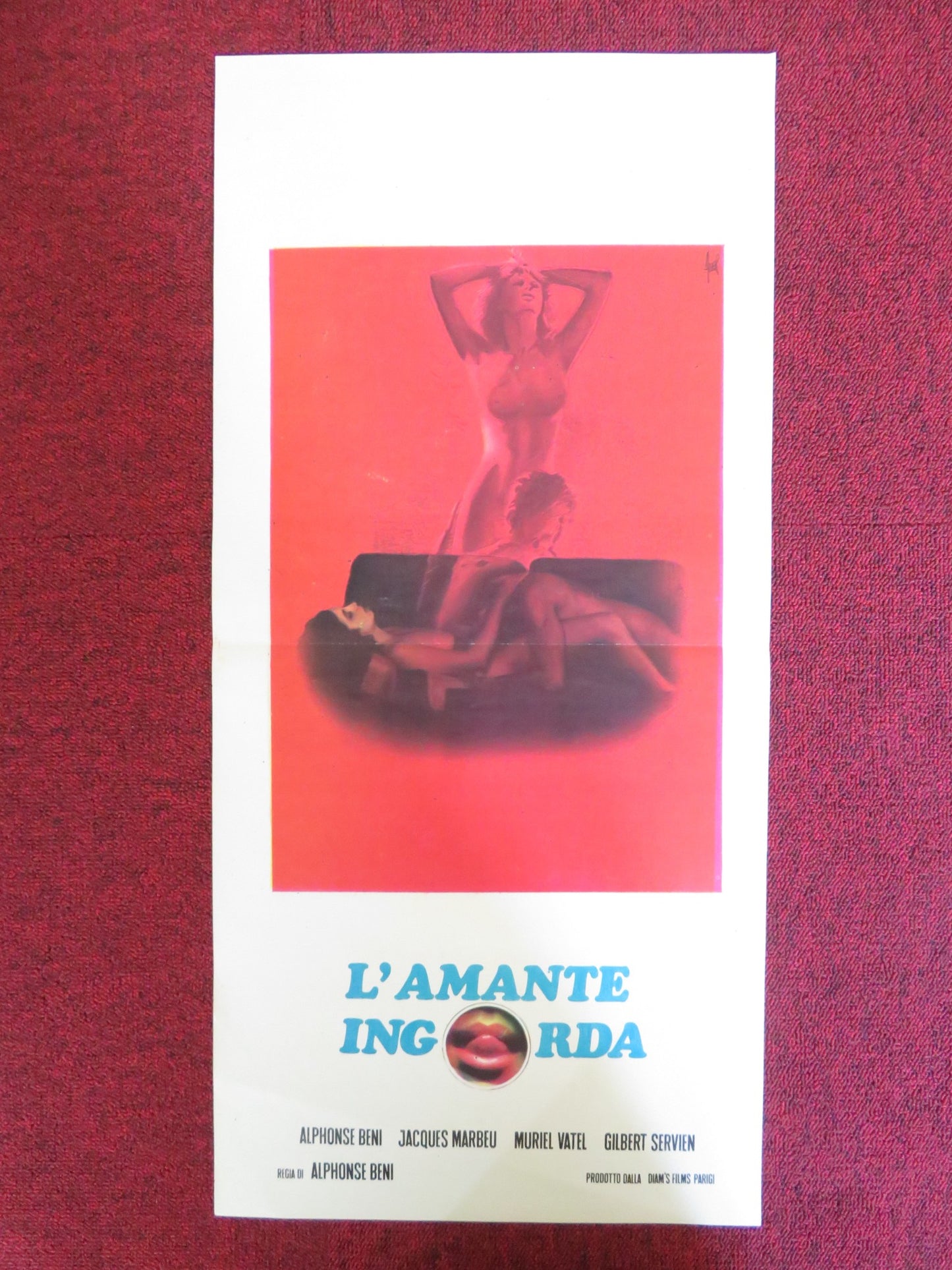 L'AMANTE INGORDA ITALIAN LOCANDINA POSTER ALPHONSE BENI JACQUES MARBEU 1976