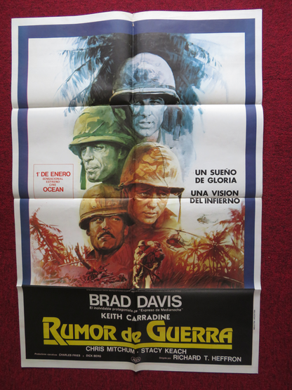 RUMOUR OF WAR FOLDED ARGENTINA ONE SHEET POSTER CHRIS MITCHUM BRAD DAVIS 1980