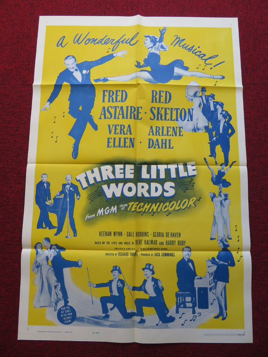 THREE LITTLE WORDS FOLDED US ONE SHEET POSTER FRED ASTAIRE RED SKELTON 1963