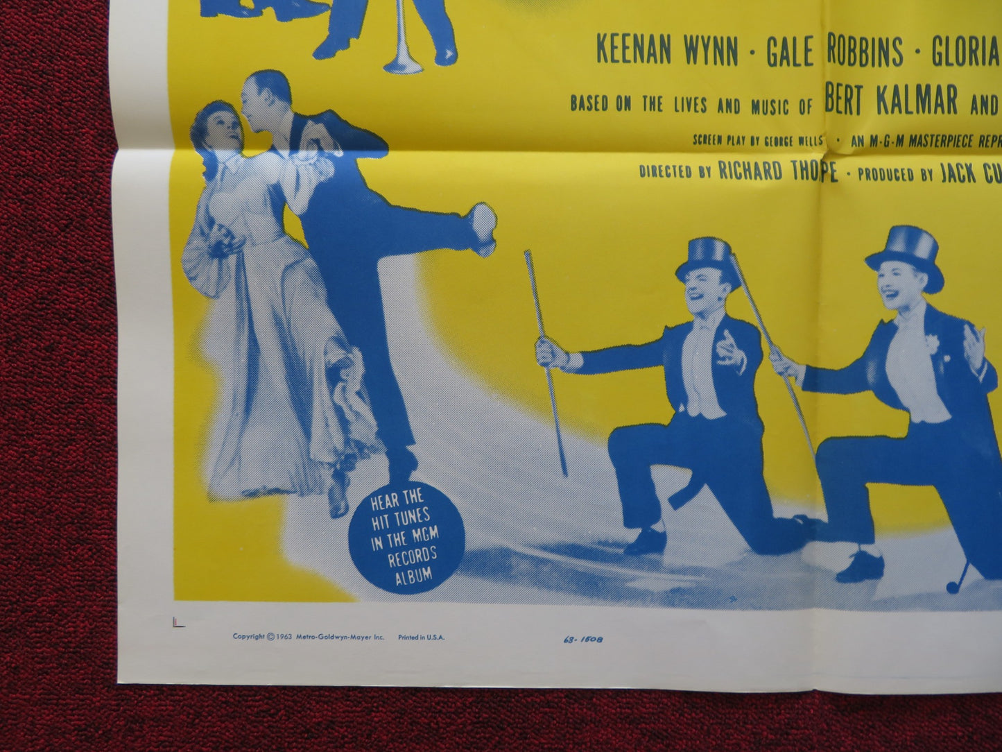 THREE LITTLE WORDS FOLDED US ONE SHEET POSTER FRED ASTAIRE RED SKELTON 1963