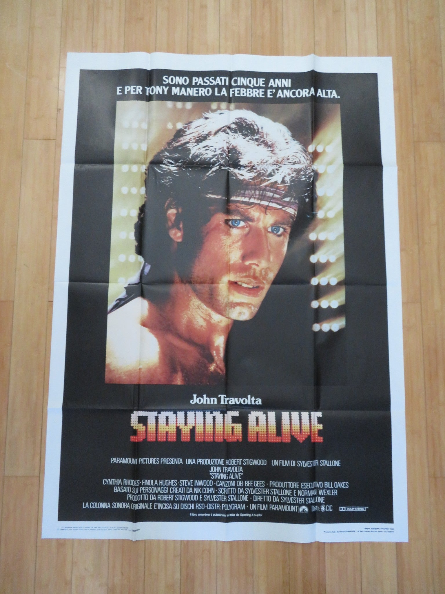 STAYING ALIVE ITALIAN 2 FOGLI POSTER JOHN TRAVOLTA CYNTHIA RHODES 1983 ...