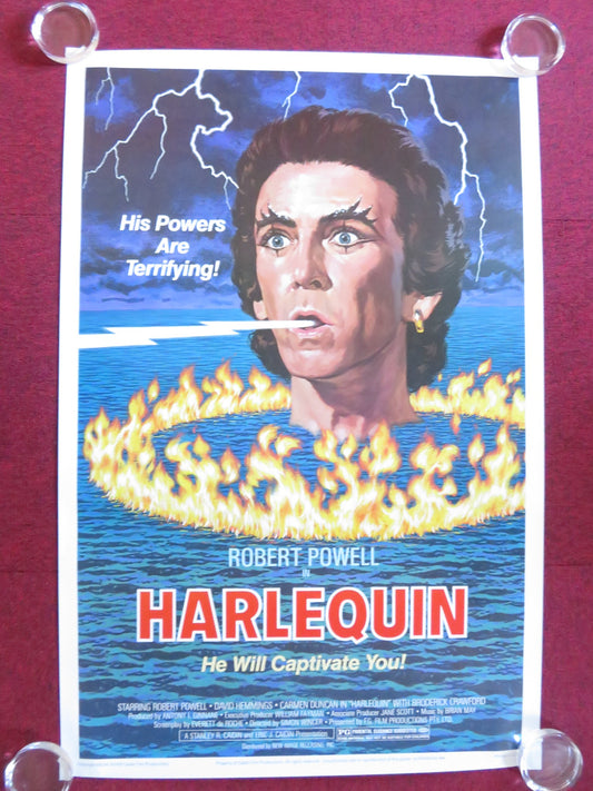 HARLEQUIN US ONE SHEET ROLLED POSTER ROBERT POWELL DAVID HEMMINGS R1983