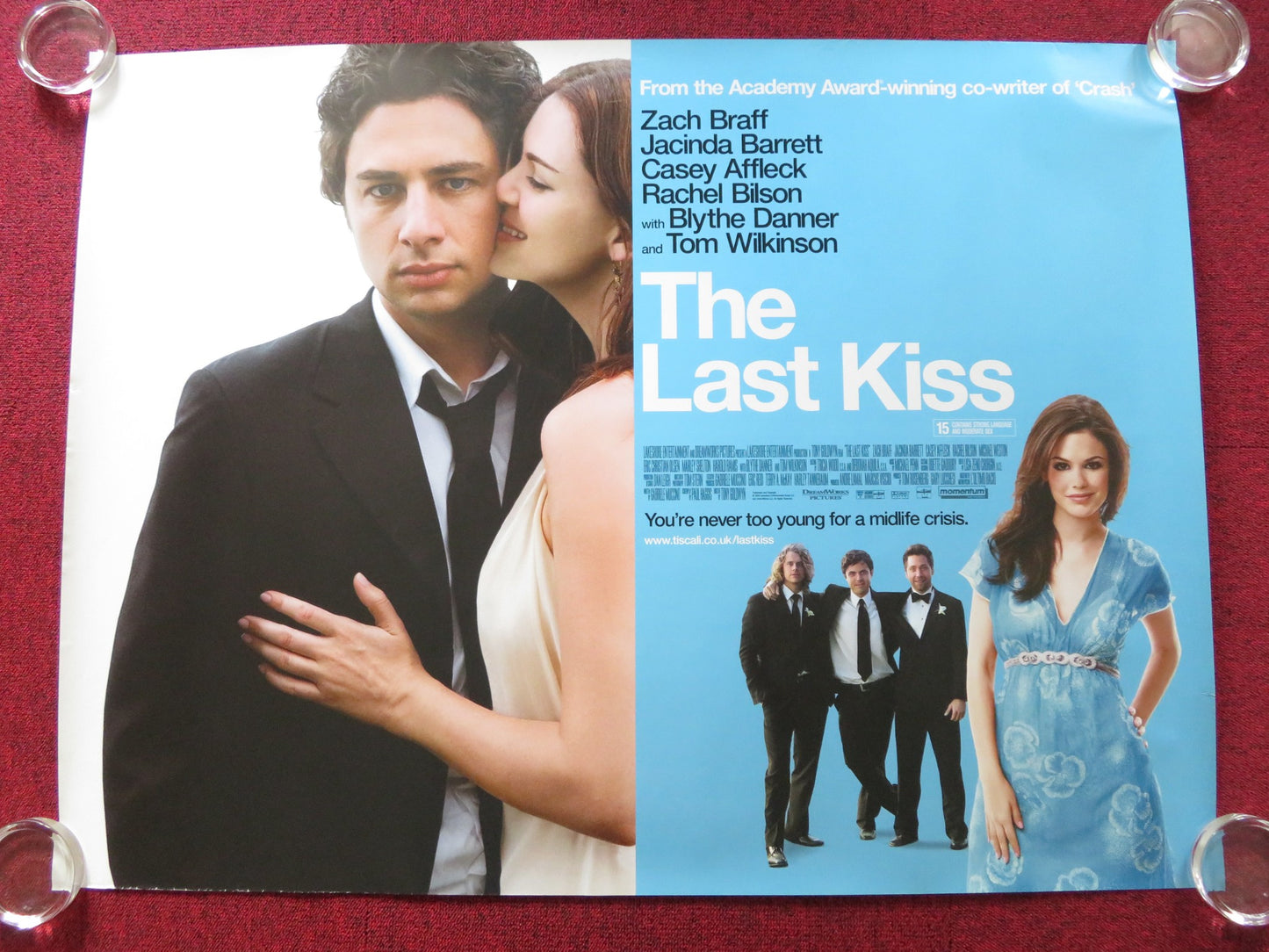 THE LAST KISS UK QUAD (30"x 40") ROLLED POSTER ZACH BRAFF JACINDA BARRETT 2006