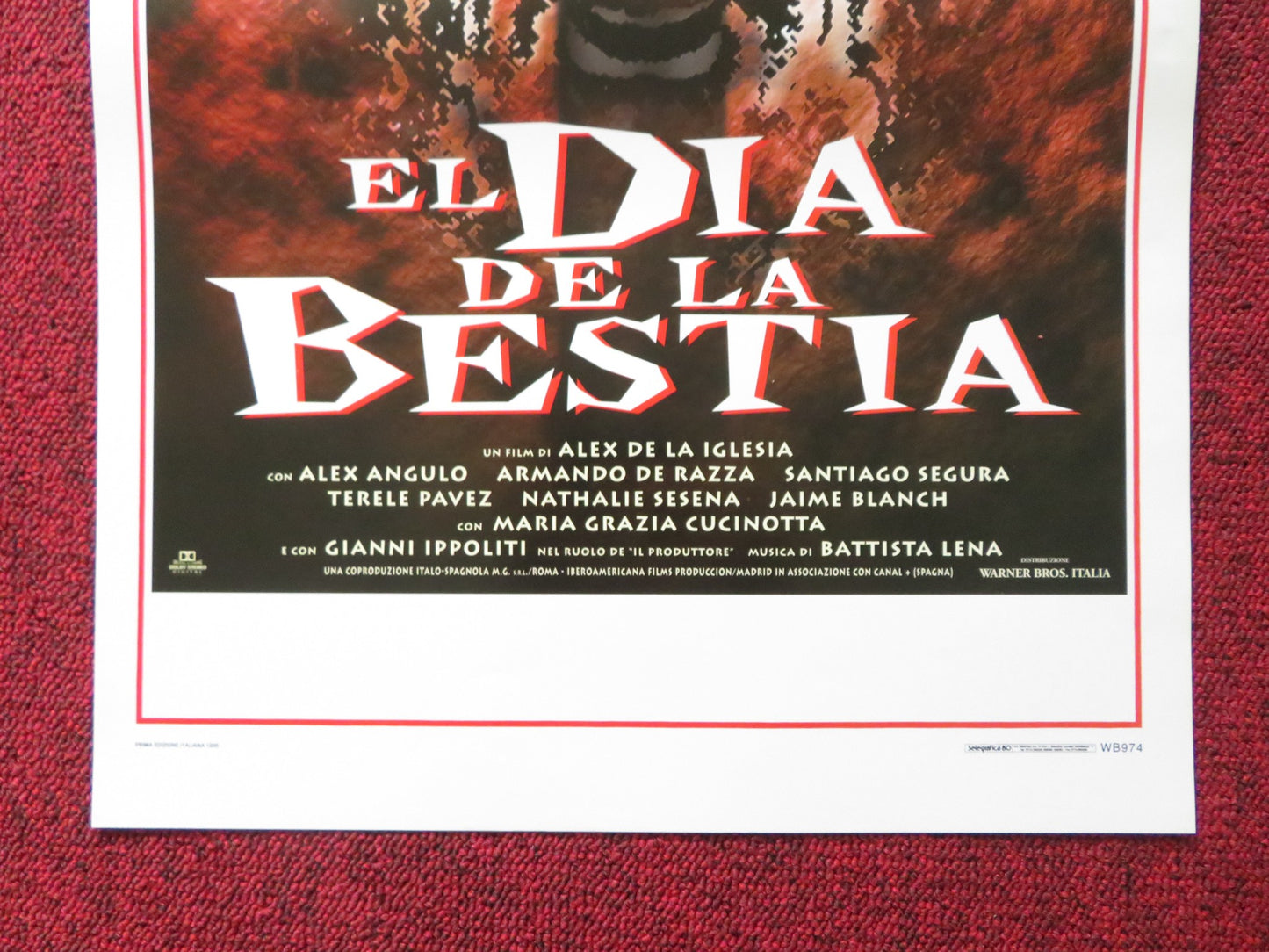 THE DAY OF THE BEAST ITALIAN LOCANDINA POSTER ALEX ANGULO ARMANDO DE RAZZA 1995