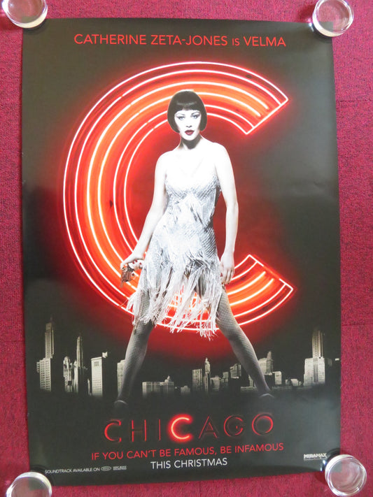 CHICAGO - B US ONE SHEET ROLLED POSTER CATHERINE ZETA-JONES RENEE ZELLWEGER 2002