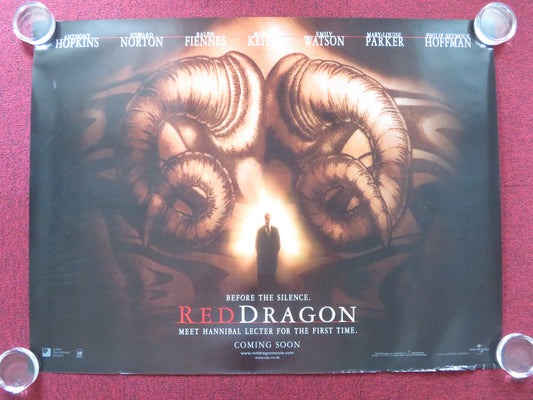 RED DRAGON UK QUAD (30"x 40") ROLLED POSTER ANTHONY HOPKINS EDWARD NORTON 2002