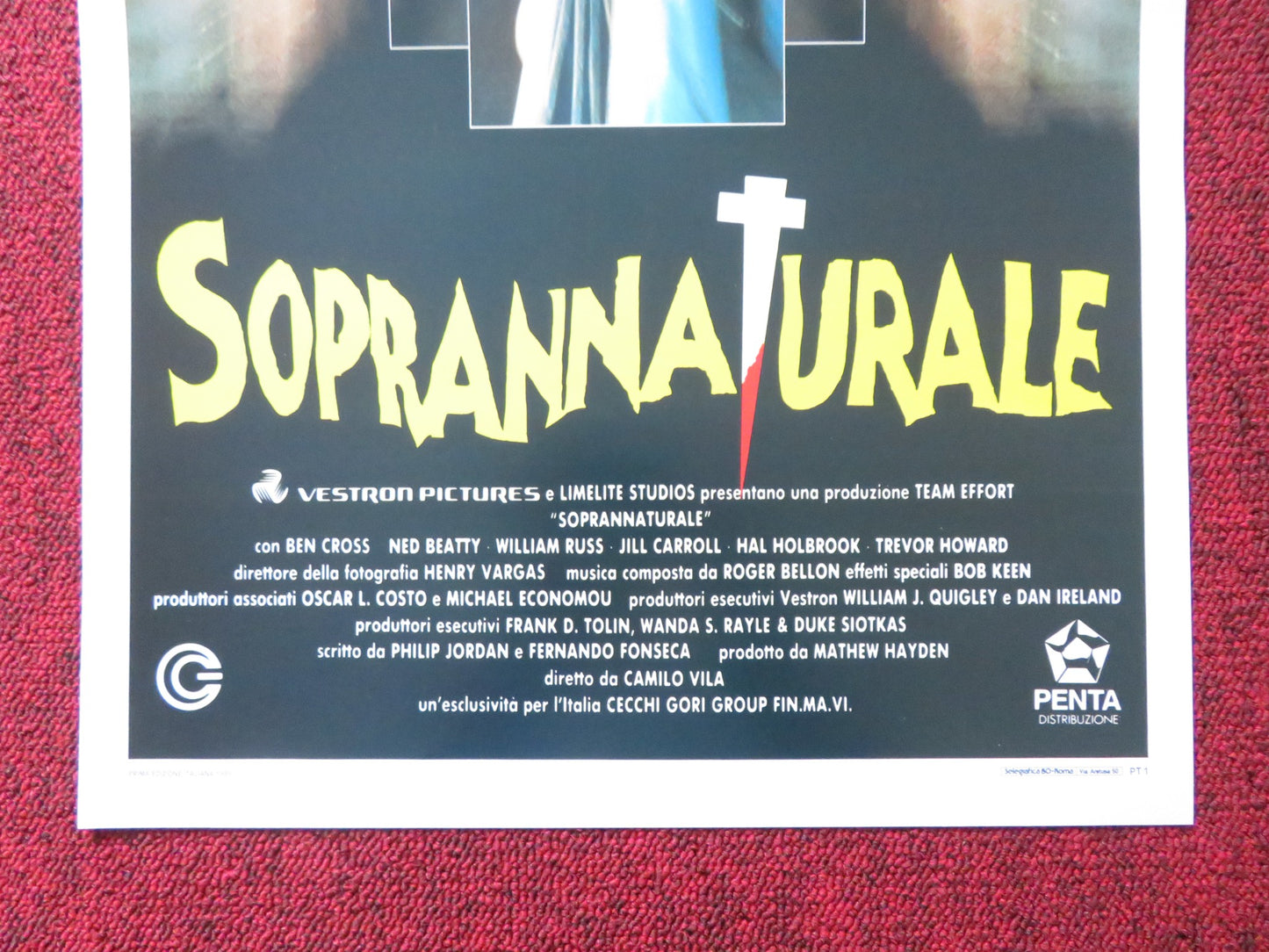 SOPRANNATURALE / THE UNHOLY ITALIAN LOCANDINA POSTER BEN CROSS NED BEATTY 1988