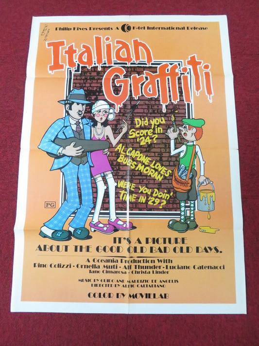 ITALIAN GRAFFITI FOLDED US ONE SHEET POSTER PINO COLIZZI ORNELLA MUTI 1973