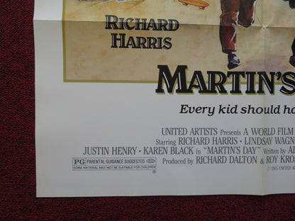 MARTIN'S DAY FOLDED US ONE SHEET POSTER RICHARD HARRIS JUSTIN HENRY 1985