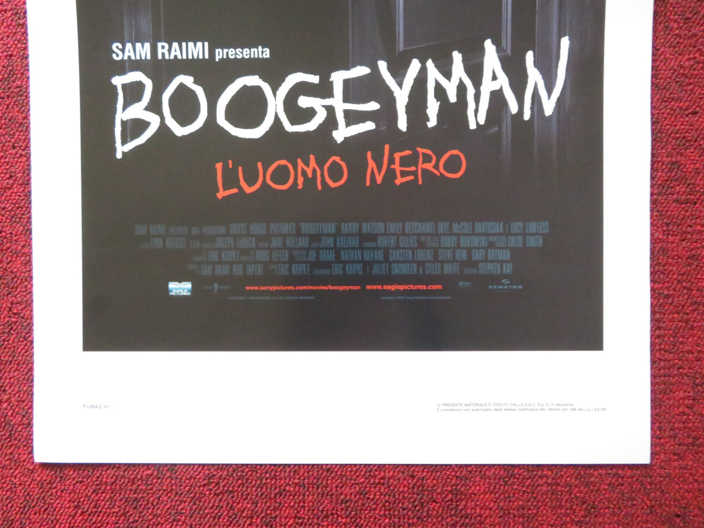 BOOGEYMAN ITALIAN LOCANDINA POSTER SAMI RAMI BARRY WATSON 2005