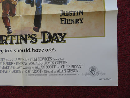 MARTIN'S DAY FOLDED US ONE SHEET POSTER RICHARD HARRIS JUSTIN HENRY 1985