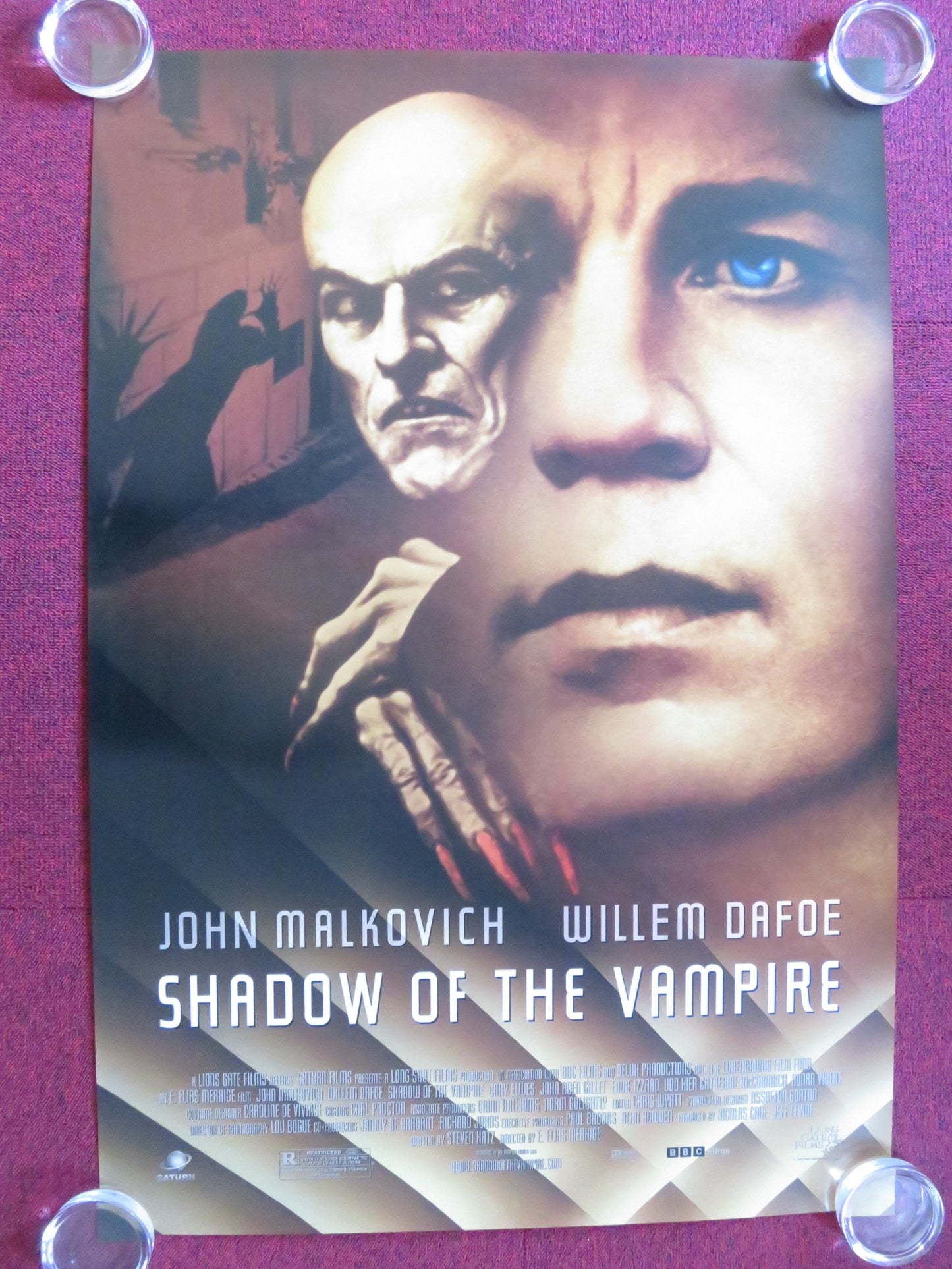 SHADOW OF THE VAMPIRE US ONE SHEET ROLLED POSTER MALKOVICH WILLEM DAFOE 2000