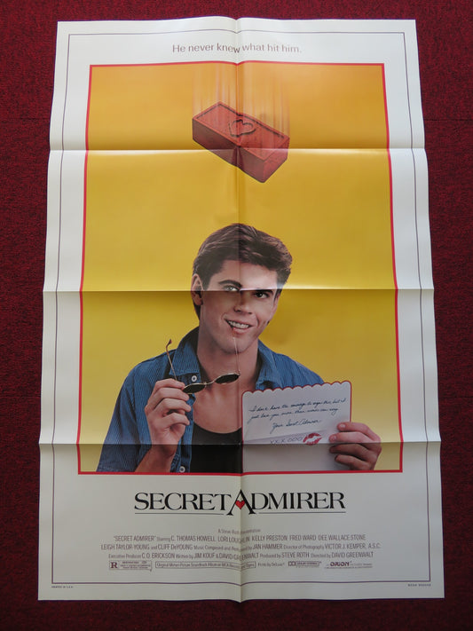 SECRET ADMIRER FOLDED US ONE SHEET POSTER C.THOMAS HOWELL LORI LOUHLIN 1985