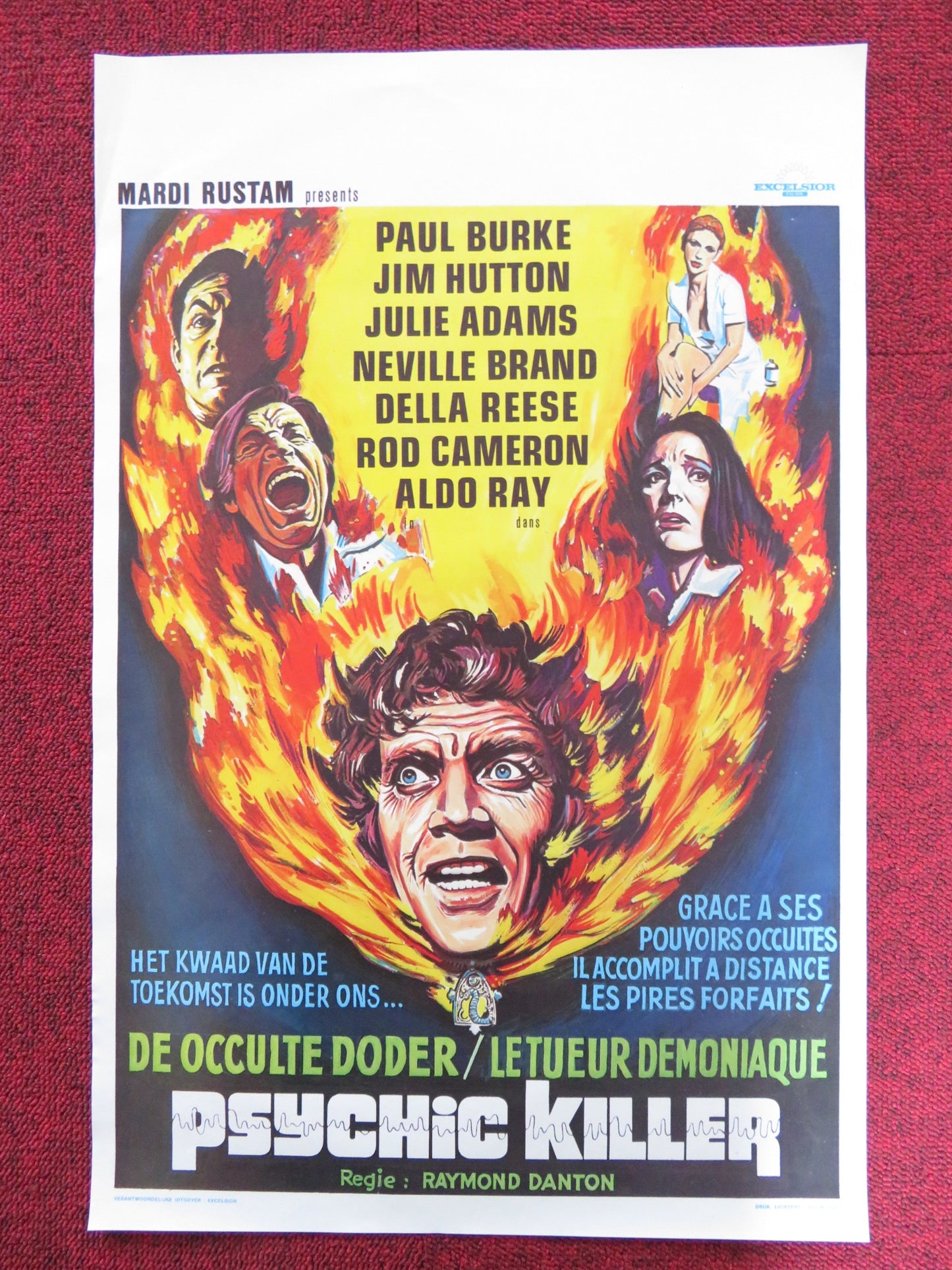 PSYCHIC KILLER BELGIUM POSTER PAUL BURKE JIM HUTTON 1975